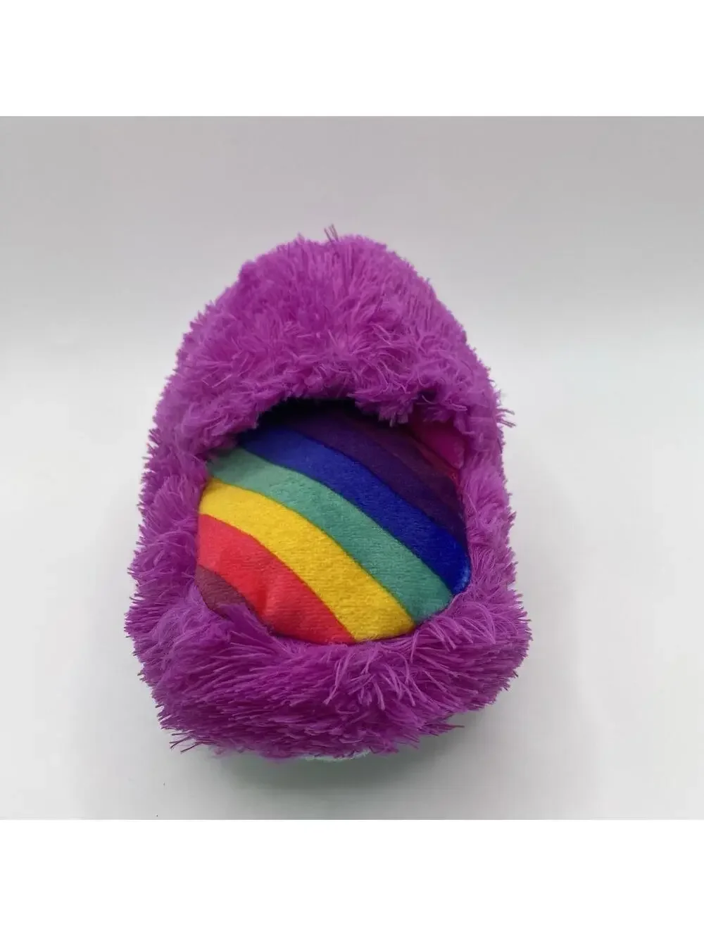 Bark Box Plush Dog Purple Slipper Shoe Crinkle Squeak Medium Large